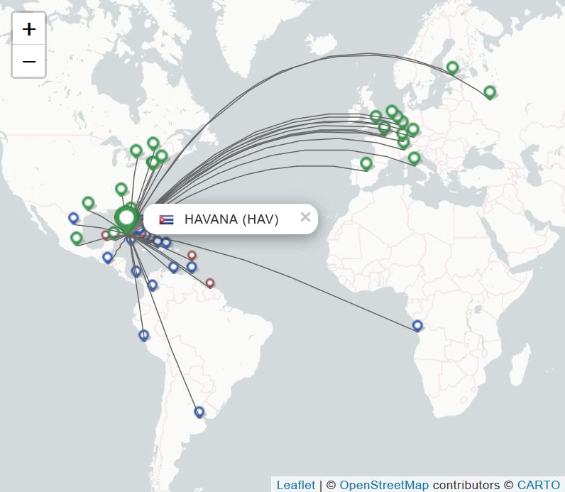 Schema: Flüge von Havanna