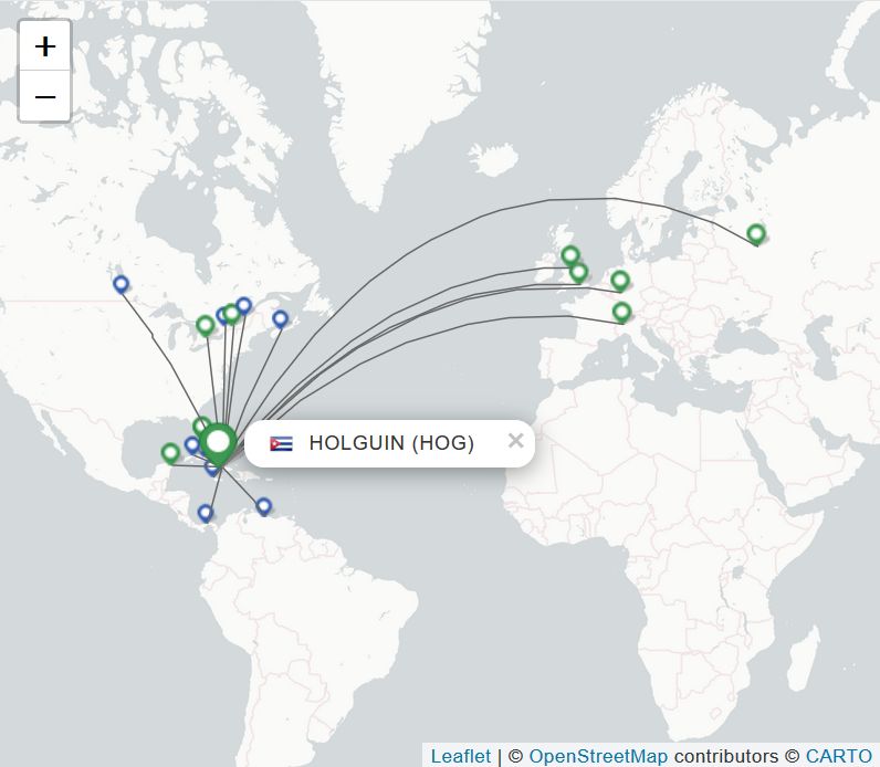 Schema: Flüge vom Flughafen Holguin