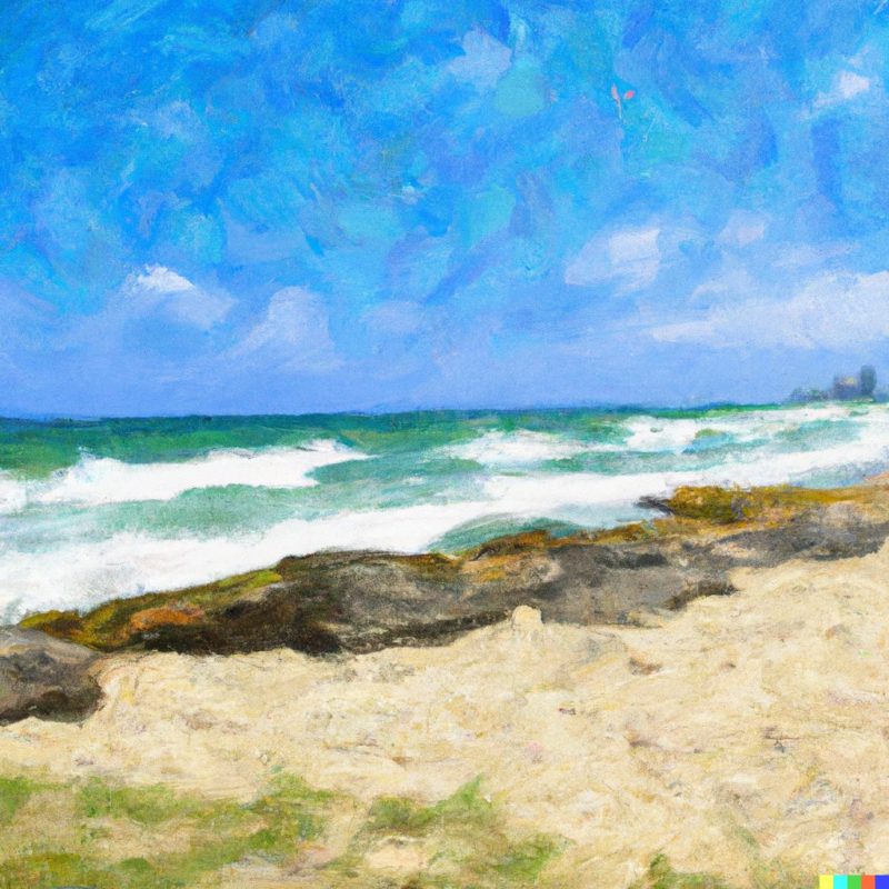 Strandbild der Playas del Este, Ölfarbe